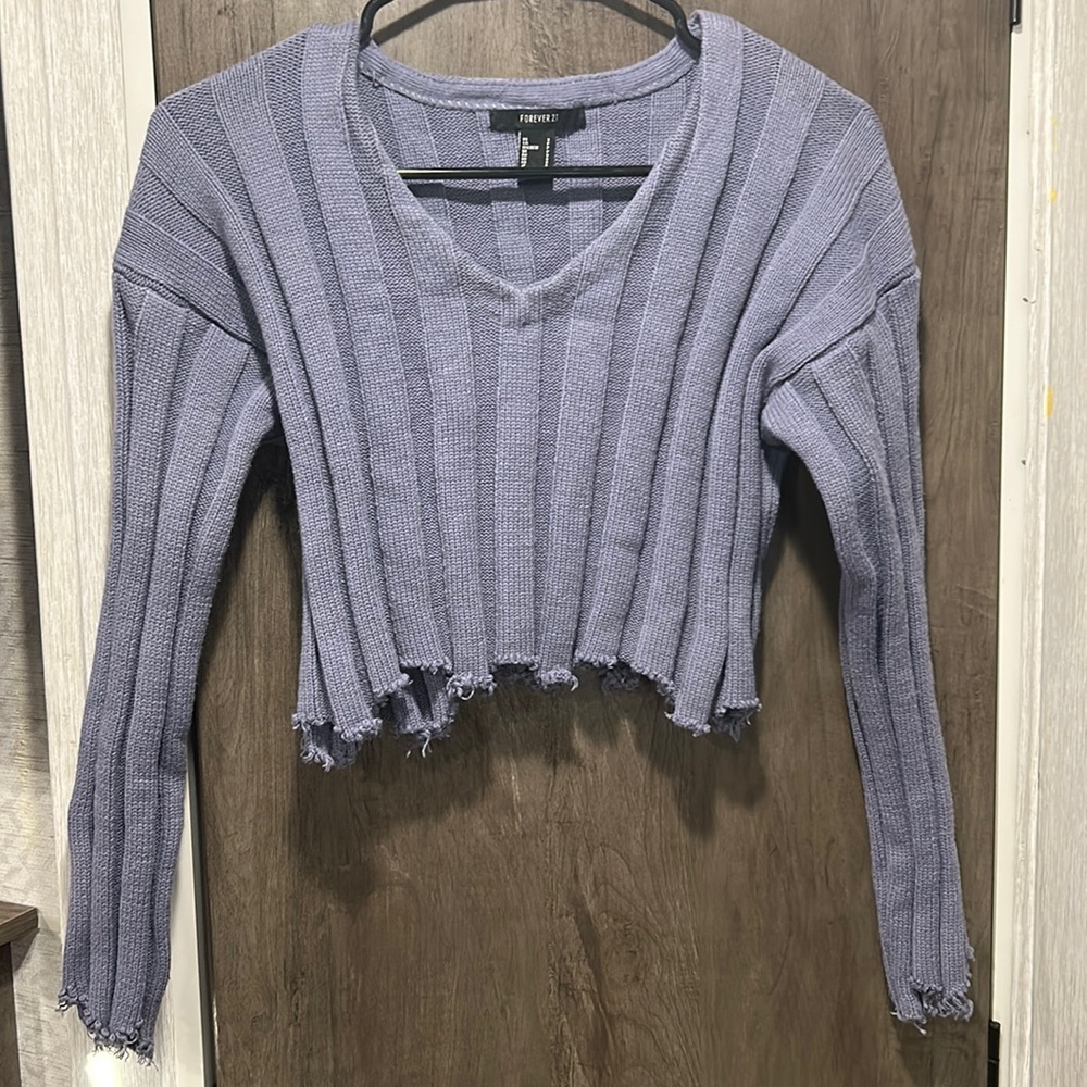 New Forever 21 cropped purple sweater